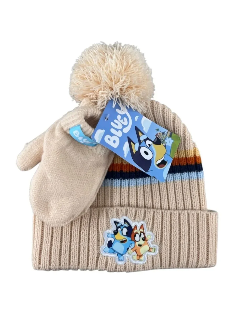 Toddler Bluey Beanie and Mittens, 2-Piece Set